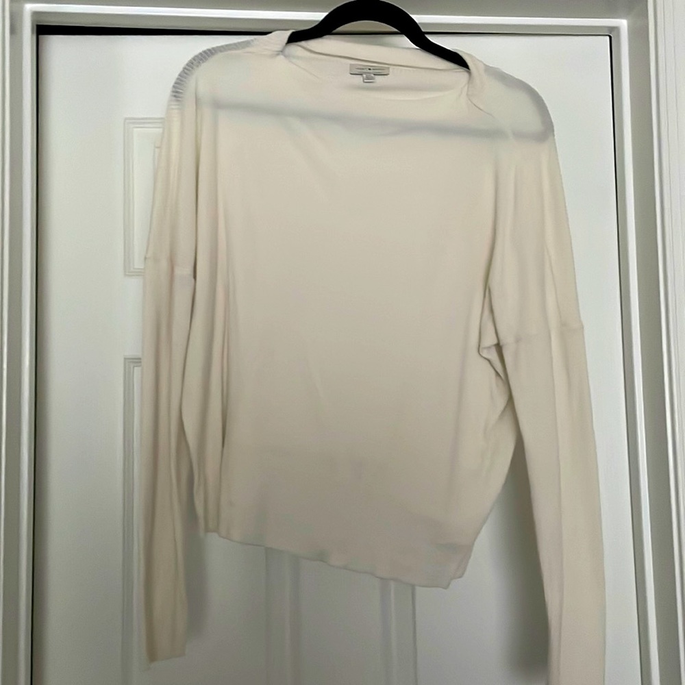 Lucky Brand Cream Boatneck Long Sleeve Top